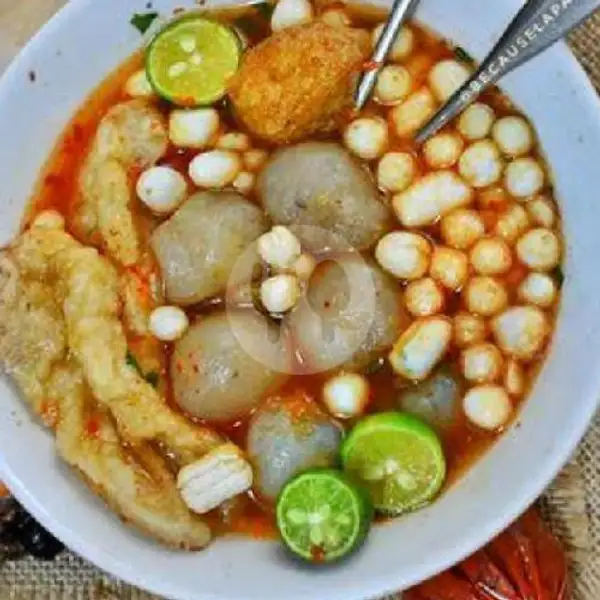 Baso Aci Seafood + Es Dugan Jelly Rasa Melon Ori | Es Dugan Jelly Khifabil, Sultan Hasanudin
