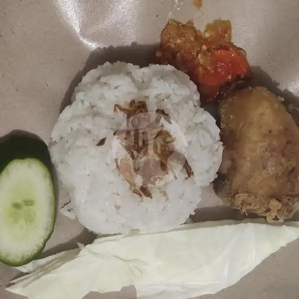 Nasi Ayam Goreng + Lalapan | Jasmine Juice, Terminal Karang Jati