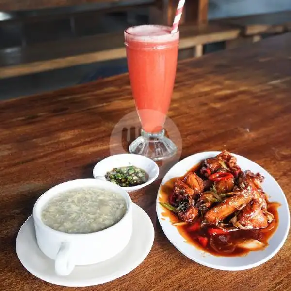 Promo Ayam Saos Inggris (Medium) + Jus Strawberry + Sup Asparagus Kepiting (Single) | Dapoer Cak Asmo, Pulau Komodo