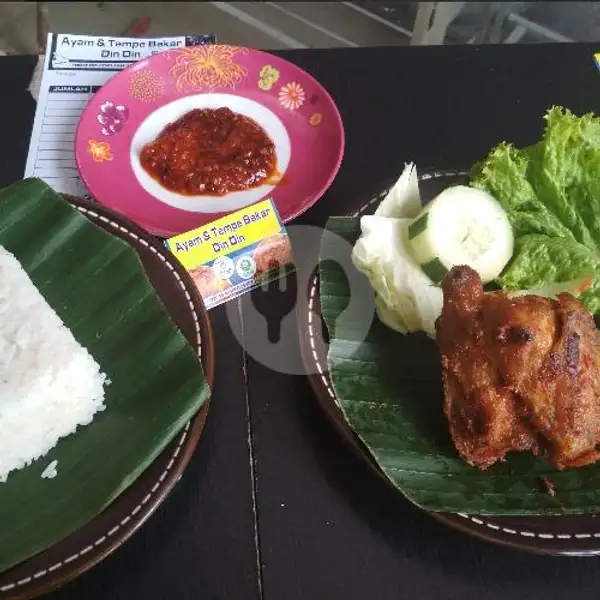 Nasi Lalapan Ayam Bakar Dada | Ayam & Tempe Bakar Din Din, Pondok Kopi