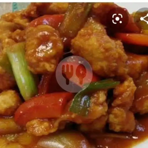 Ayam Goreng Saos Tiram+Nasi+Es Teh | Kedai Dahar Mas Rama, Purwokerto Selatan