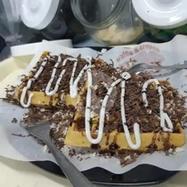 Waffle Jumbo Meses Keju Susu | Waffle Coklat, Menteri Supeno 