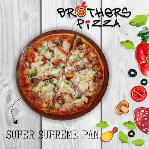 Super Supreme Pan / Tanpa Pinggiran (L) | Brother's Pizza, Antasari Lampung