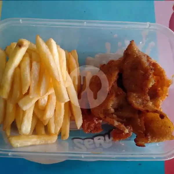 Triple Chicken Hot + Friend Fries | AYAM GEPREK TANPA TULANG HOT, Serpong Utara