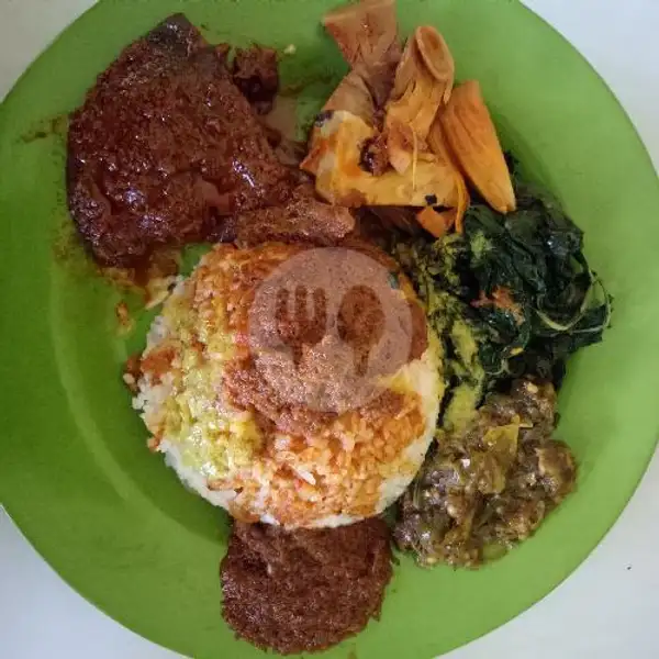 Nasi Rendang daging | Masakan Padang Minang Raya, Klojen