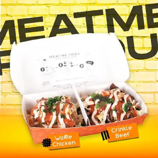Meat Me Fries DUO Waffle Chicken And Crinckle Beef | Meat Me Fries - Satu Kitchen, Riau