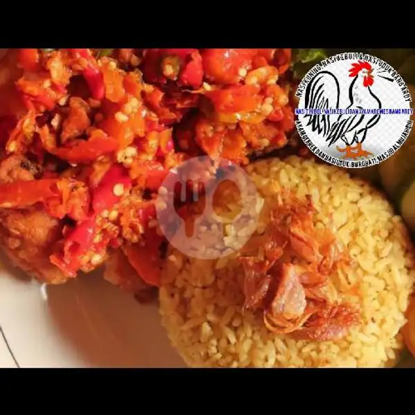 Nasi Kebuli Ayam Geprek + Es Teh Manis | Nasi Kuning, Nasi Kebuli & Nasi Uduk Bang Ardy