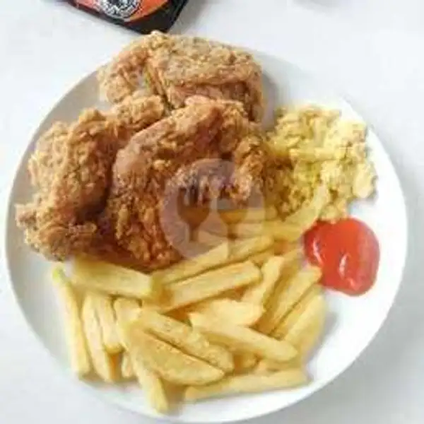 Kentang + Chiken Crispy Original | Depot Chicken Rania, Lebak Rejo Utara