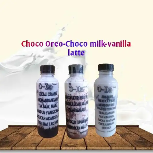 Paket Hemat 3 Oia (choco oreo, choco milk, vanilla latte) | O-Ia Drink, Gunung Pipa