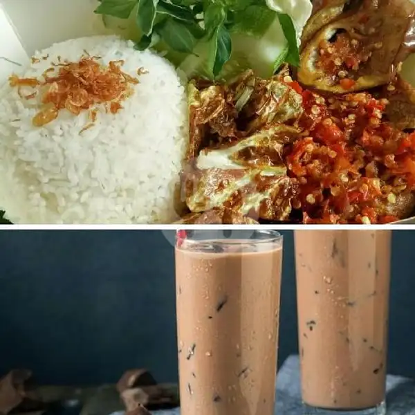 Kombo Ayam G SB + Nasi + Kol Goreng + Cappucino Cincau | Oseng Mercon Ken Arel, Cab Saptamarga