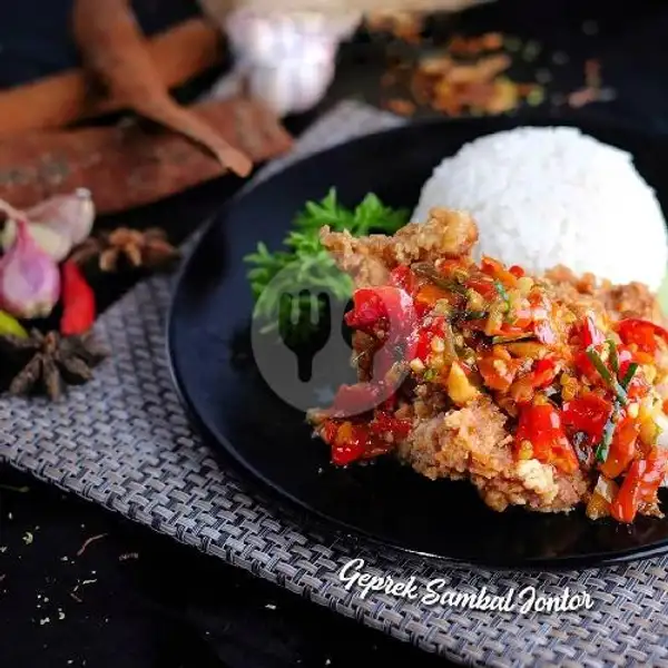 Ayam Geprek Sambal Jontor + Nasi | K' Uzie Fried Chihken