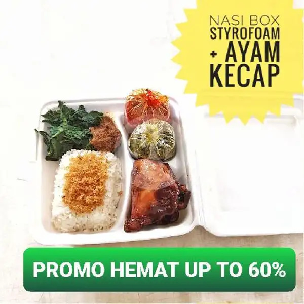 Nasi Box Styrofom+Ayam Kecap | Padang Murah