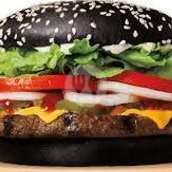 Black Burger +Telur +Daging Sapi + Parutan Keju+ Sayuran | Hotdog Mozarela Kita, Tampan