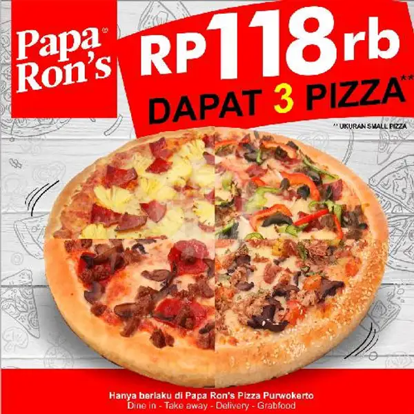 3 Pizza Small | Papa Ron's, Cilacap