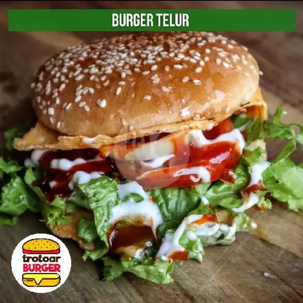Burger Telur / Egg Burger | Trotoar Burger, Sukaluyu