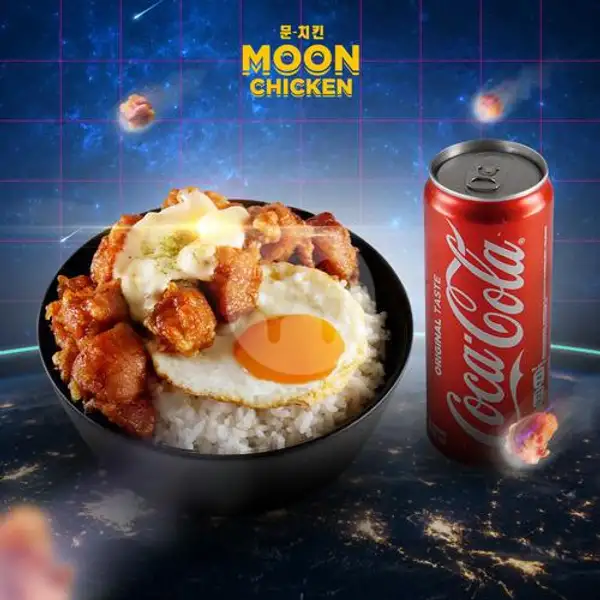 Meteor Chicken Rice + Coca Cola | Moon Chicken by Hangry, Harapan Indah