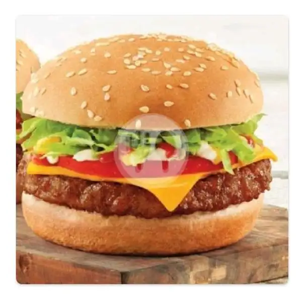 Burger Daging Sapi + Telor Ceplok + Slice Keju Mr. Joss | KEDAI PAK UDIN