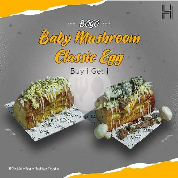 Baby Mushroom + (Free) Classic Egg | Homu Premium Sandwich