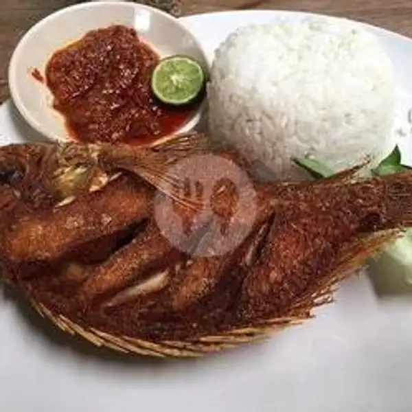 Ikan Nila Goreng + Nasi | Pecel Lele Suramadu, Pintu Air 2