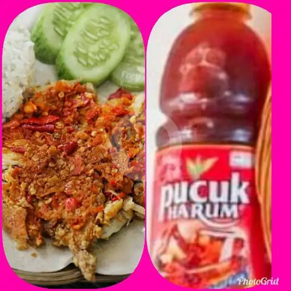 Pahe Nasi Ayam Goreng Serundeng + Teh Pucuk Harum | Ayam Goreng Serundeng Nasi Kuning (Gang Cimol Loba Bacot), Subyadinata