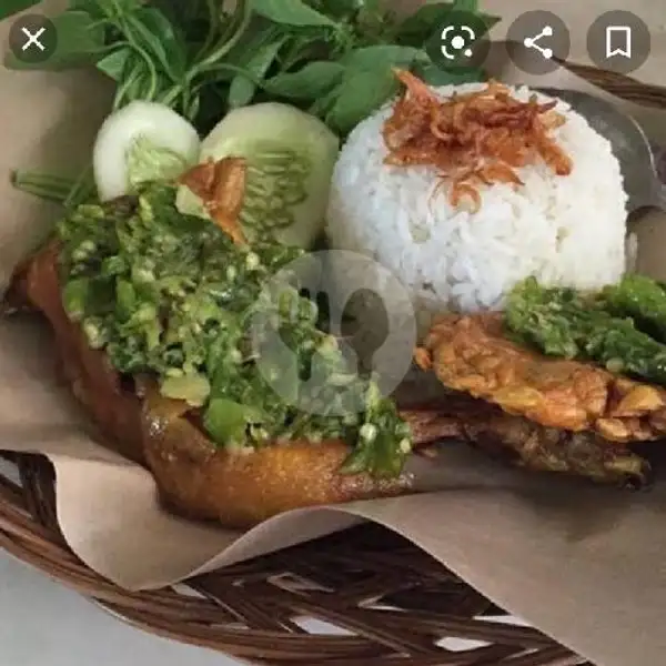 Paha Ayam Penyet   Sambel Ijo + Nasi | Juice Pop Faizi