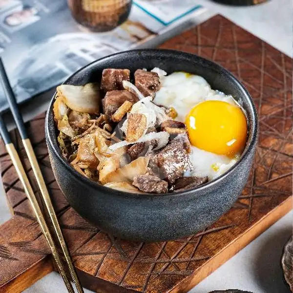 Wagyu Teppan Onsen Egg Rice Bowl | Sego Jepang, Gubeng