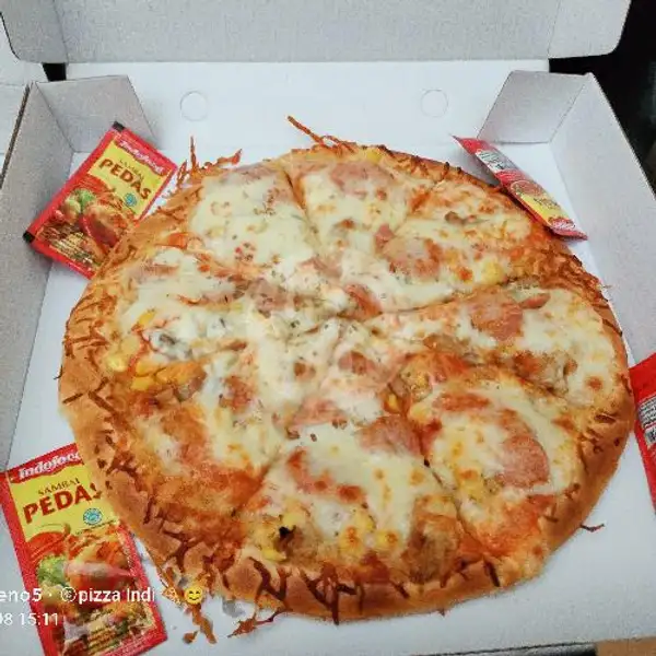 Pizza Ayam Keju Mozerrala Large | Pizza Indi, Temu Putih