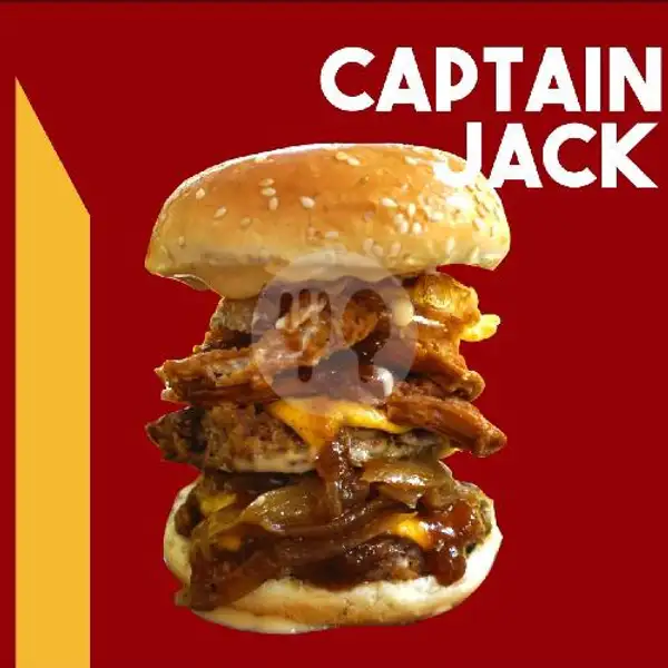 Double Beef Burger Captain Jack | Captain Burger, Genteng Biru