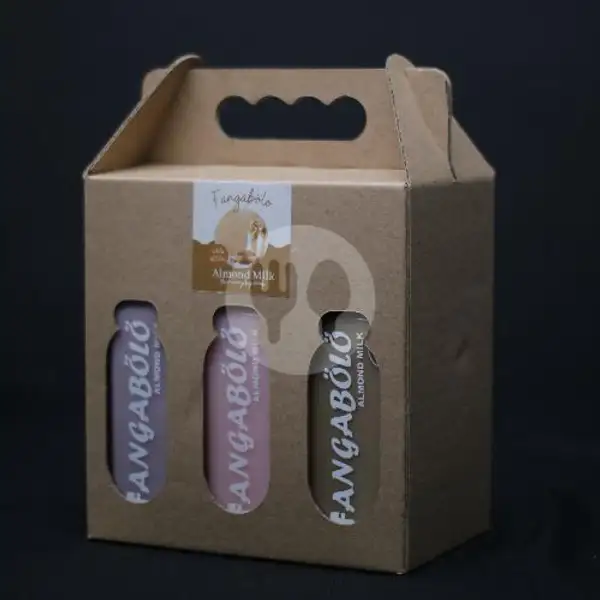 Paket Almond Milk Fangabolo 6 Botol/Box Bebas Pilih Varian + Gratis Box | Almond Milk Dan Cold Pressed Juice Fangabolo, Bogor Timur