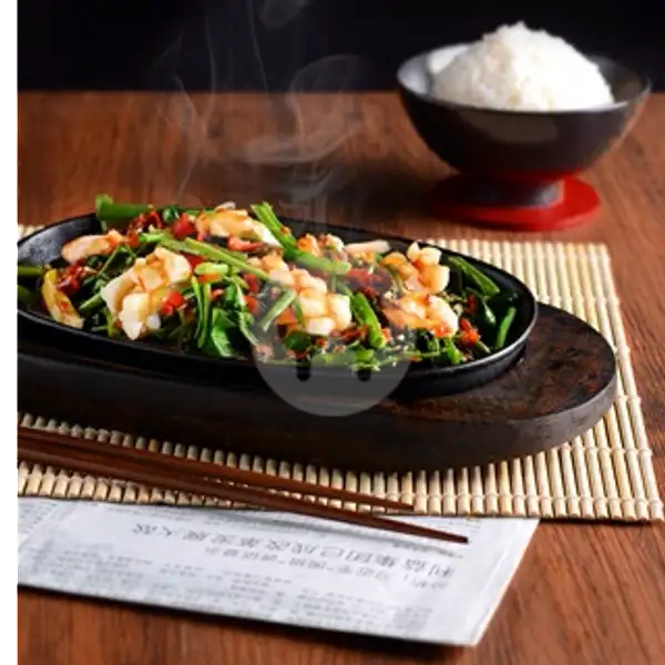 Kangkung Hotplate Seafood | Yami Yami Noodle House, Sunda