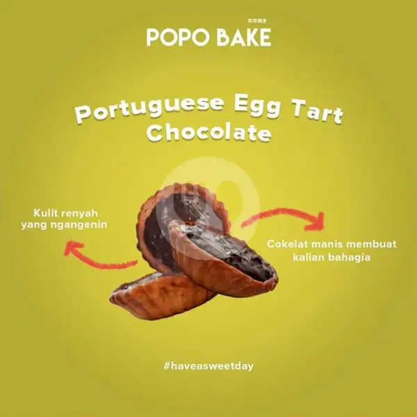 Popo Egg Tart Cokelat | Pia Cap Mangkok, Langsep