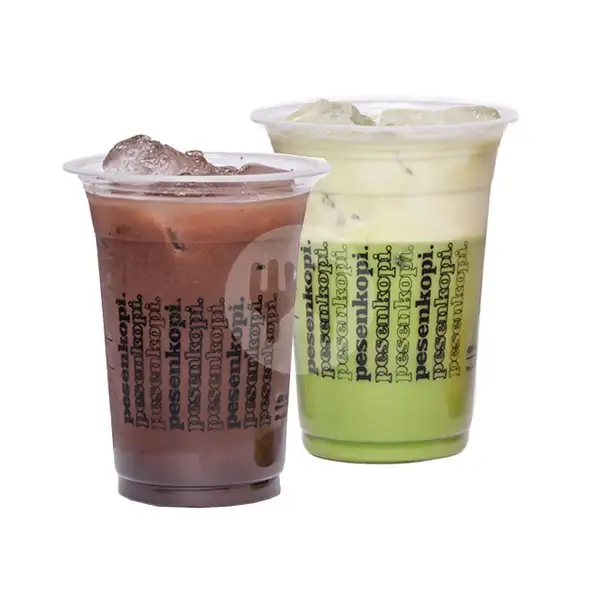 Ice Green Tea + Ice Coklat | Pesenkopi x Pesenmie, Karanglo