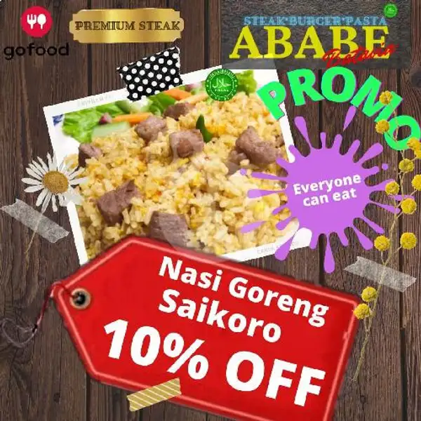 Free Frestea Nasi Goreng Saikoro Beef | Ababe Steak, Pondok Labu
