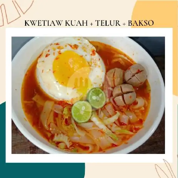 Kwetiaw Kuah + Telur + Bakso | Kwetiaw Jamrud SMPN 2,Cimahi