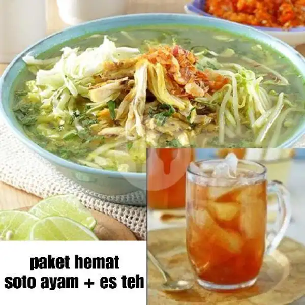 paket hemat (soto ayam + es teh) | Somay sukabumi