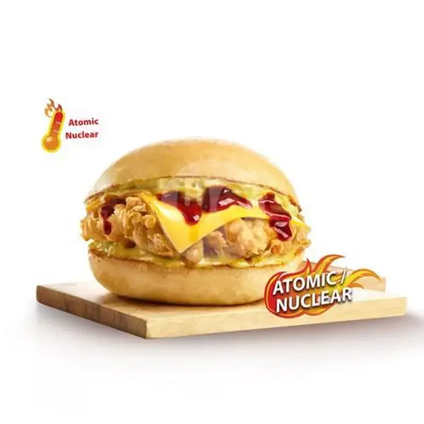 Fire Burger Chicken (Atomic/Nuclear) | Richeese Factory, Buah Batu