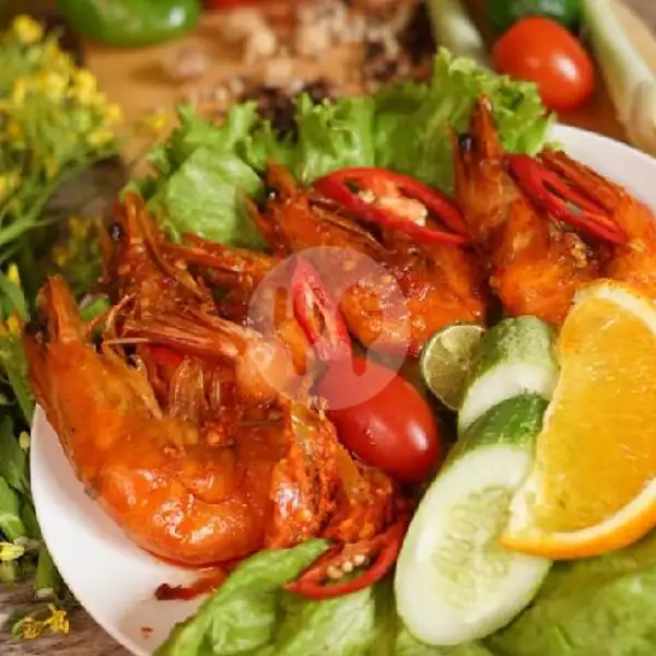 Udang Seafood Bumbu Mercon+Nasi+Tahu Goreng+Tumisan | Asin Cumi Bumbu Mercon, Buahbatu