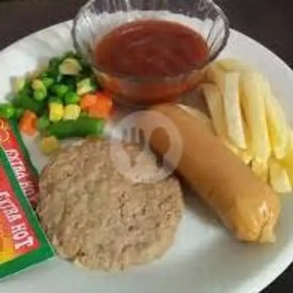 Beef Steak Patties + Sosis | Dapur Myesha, Pok Pok Chicken & Hot Lava Sauce