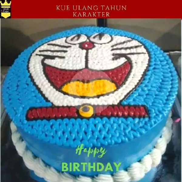 Kue Ultah Karakter Doraemon Bulat, Ukuran : 24x24 | Kue Ulang Tahun ARUL CAKE, Pasar Kue Subuh Senen