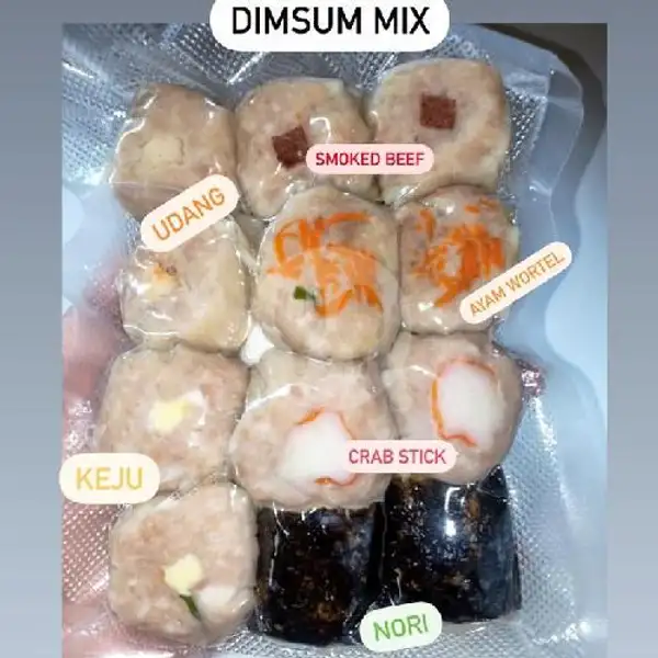 Dimsum Mix isi 12 pcs ( Kemasan Plastik Vacuum ) | Dimsum Kabayan