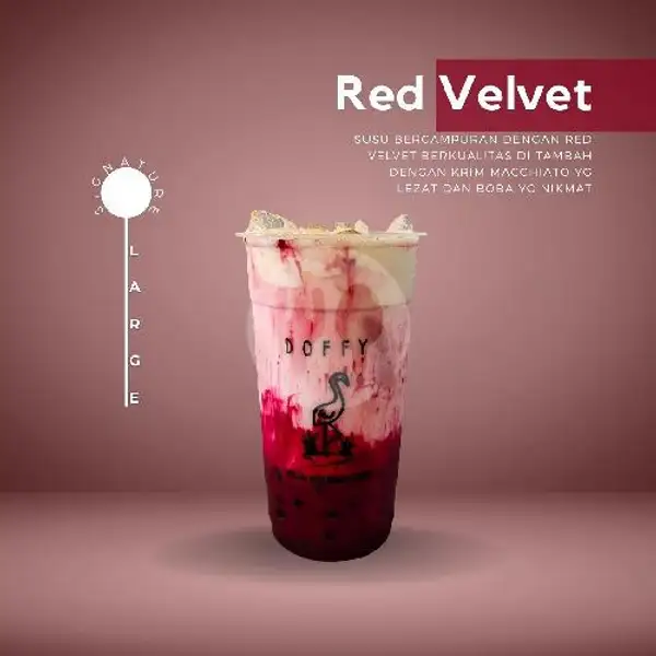 Red Velvet (Large) | Doffy (Milk Boba & Coffee) Di Samping Angkringan Mas Tumin M. Yamin Samarinda