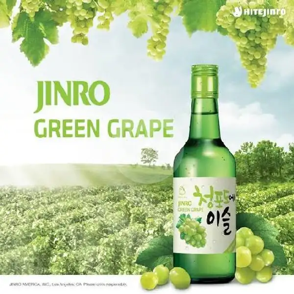 Soju Jinro Green Grape - Jinro Import 360 Ml | Beer Terrace Cafe & Soju, Bir Pasirkaliki