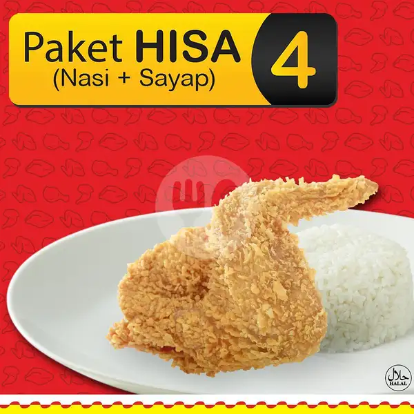 paket hisa 4 (Paha atas + Nasi) | Hisana Fried Chicken, Arumsari
