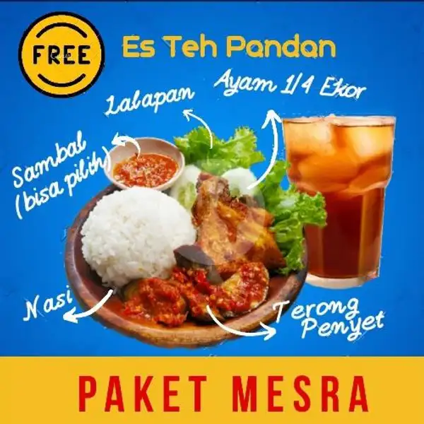 Paket MESRA Ayam Goreng JUMBO (Paha/Dada) + Terong Penyet + Nasi + FREE Es Teh Manis | Nasi Kepal, Depok
