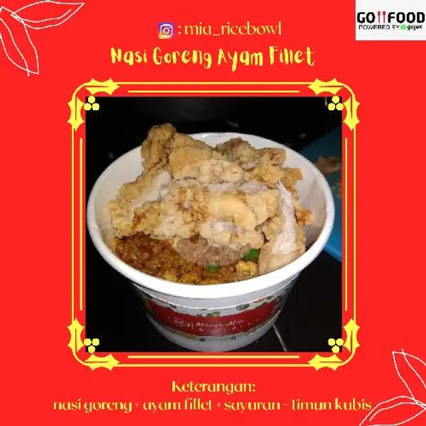 Rice Bowl Nasi Goreng Ayam + TEH ( ES/HANGAT ) | Mia Rice Bowl (Ayam Geprek & Ayam Goreng), Bodeh