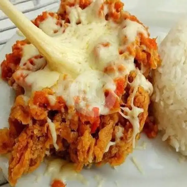 Paha Atas Geprek Mozzarella Nasi | Warung Sobat, Ibu Sangki