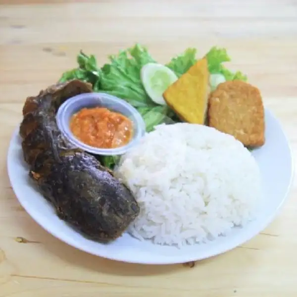 Paket Traktir Lele+nasi+Tahu+Tempe+sambal+lalap | Pecel Lele Sriwedari, Medan Satria