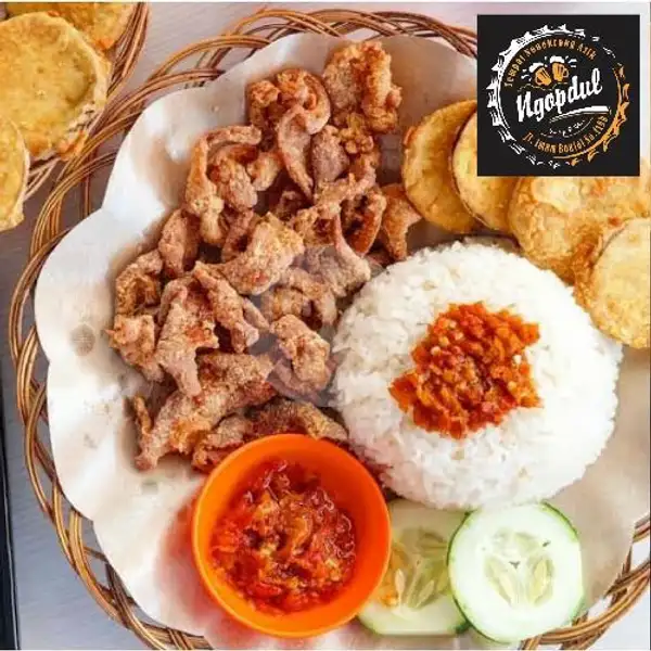 Paket Nasi Kulit Melek | Ayam Goreng Serundeng Cipo Nasi, Bihun, Mie Geprek Ngopdul Coffee, Imam Bonjol