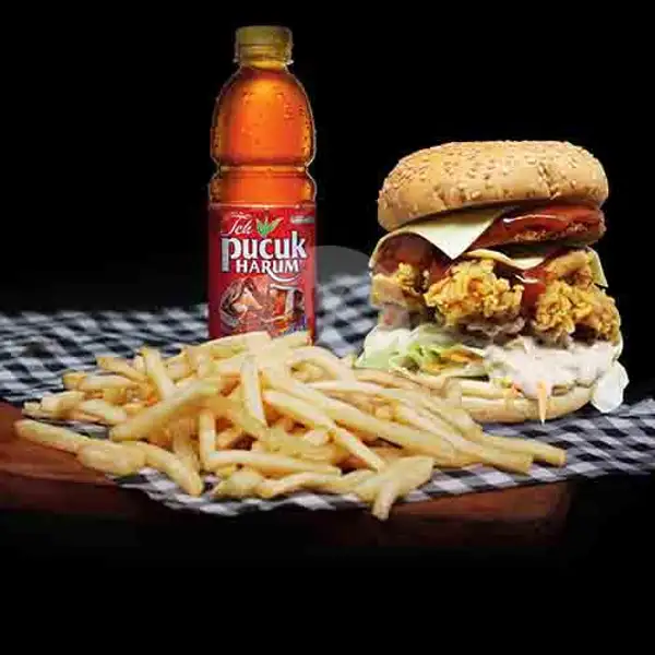 Mumbo Jumbo Chicken Burger Meal | Burger Bros, Ampera