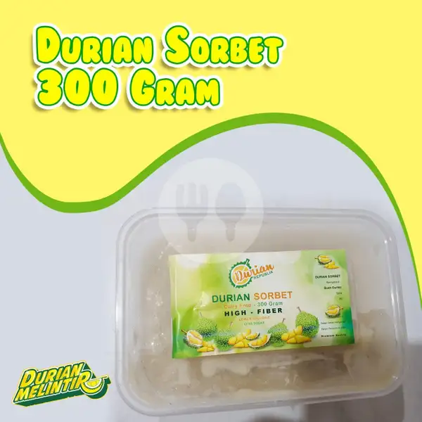 Durian Sorbet 300 Gram | Makaroni Melintir, Pasar Minggu